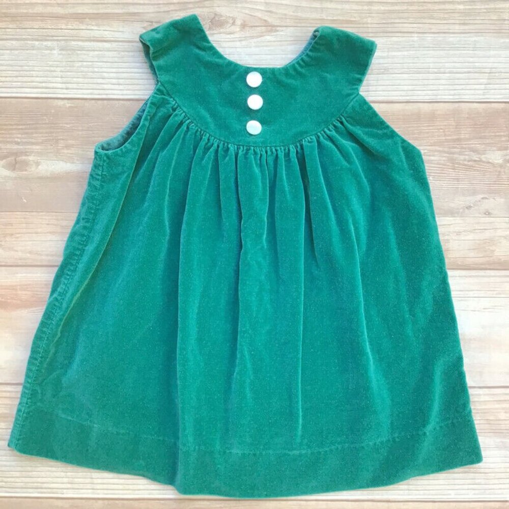 Samara Vintage 90s Velvet Dress Girls Size 4T Green Christmas Holiday Photos